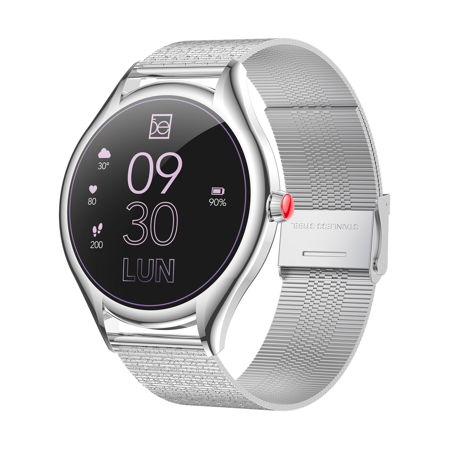 Smartwatch Cloe S4 para Dama con Pantalla Amoled y Extensible de Acero Inoxidable con Textura OE2561