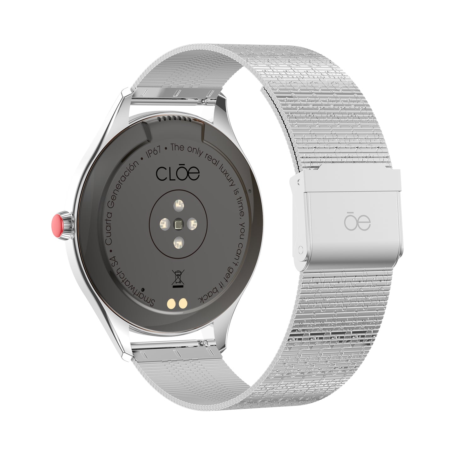 Smartwatch Cloe S4 para Dama con Pantalla Amoled y Extensible de Acero Inoxidable con Textura OE2561