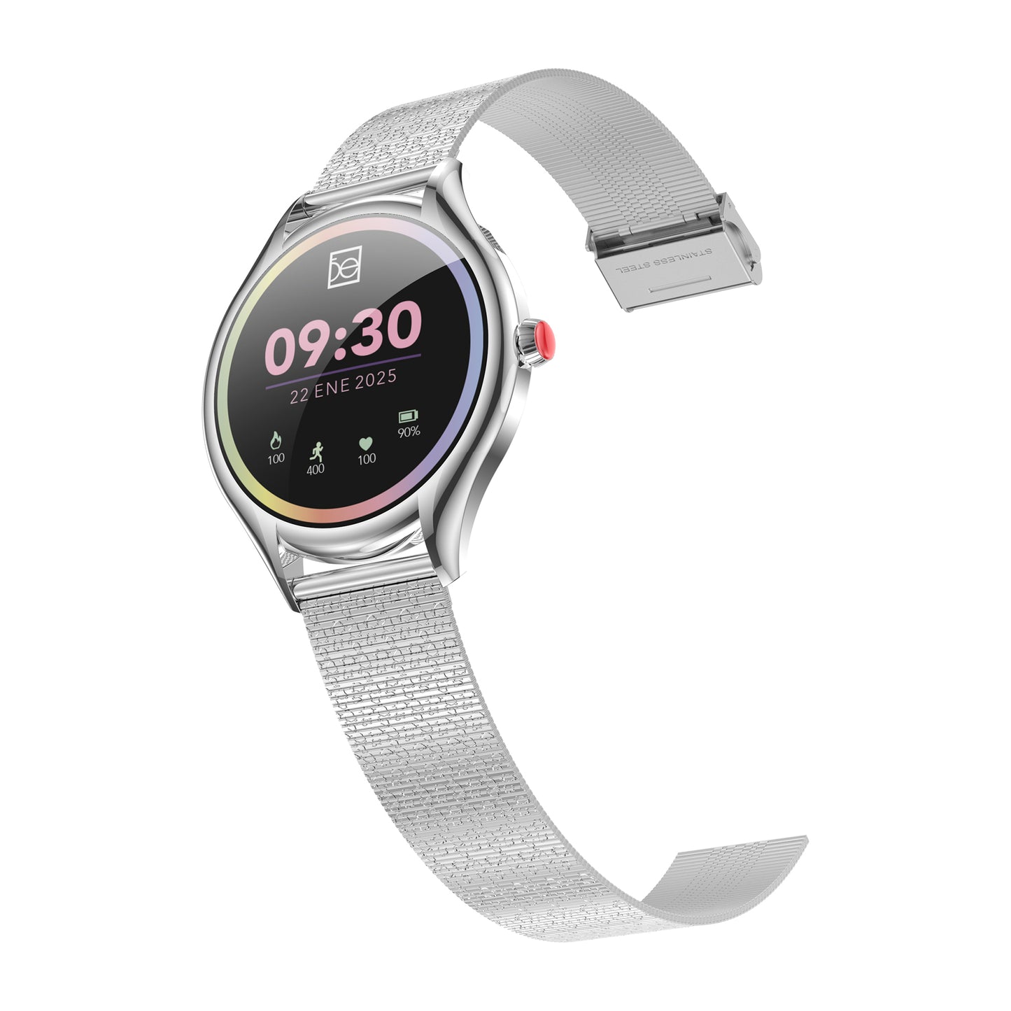 Smartwatch Cloe S4 para Dama con Pantalla Amoled y Extensible de Acero Inoxidable con Textura OE2561