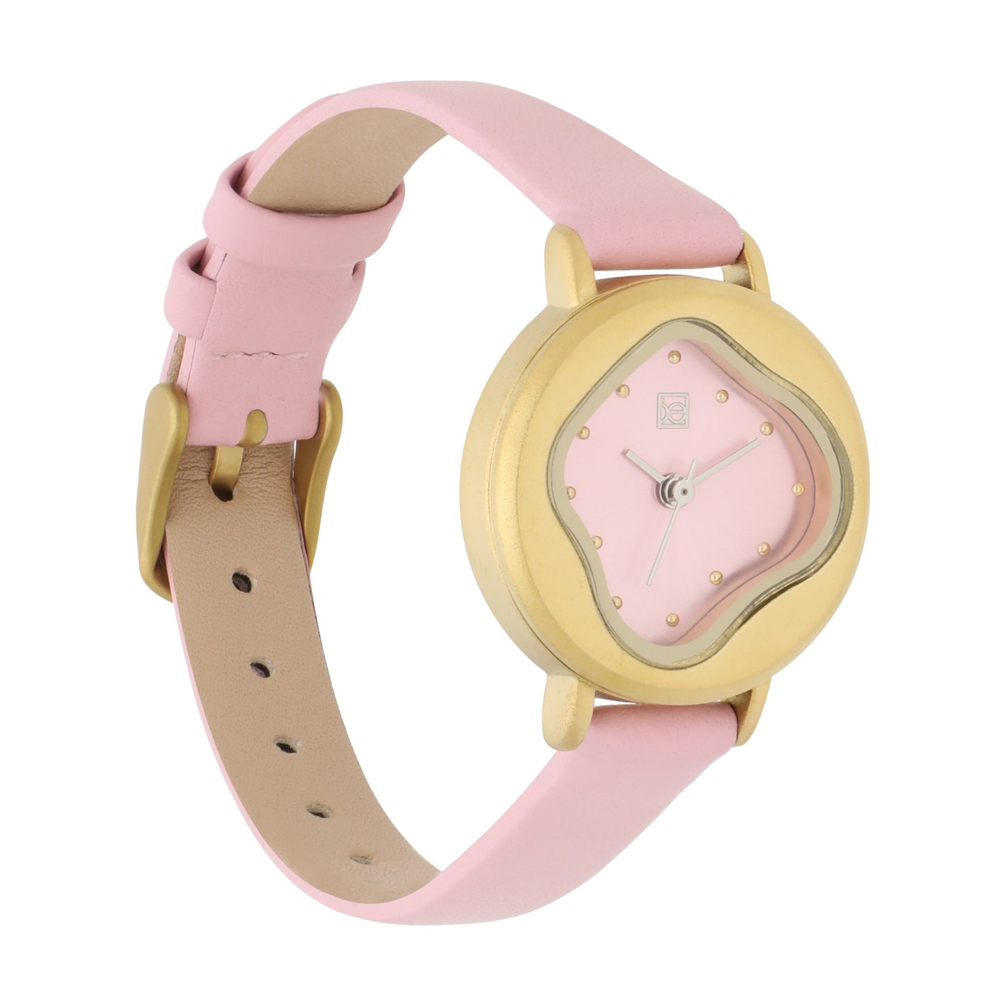 Reloj Cloe Análogo para Dama con Carátula Irregular y Correa de Tactopiel