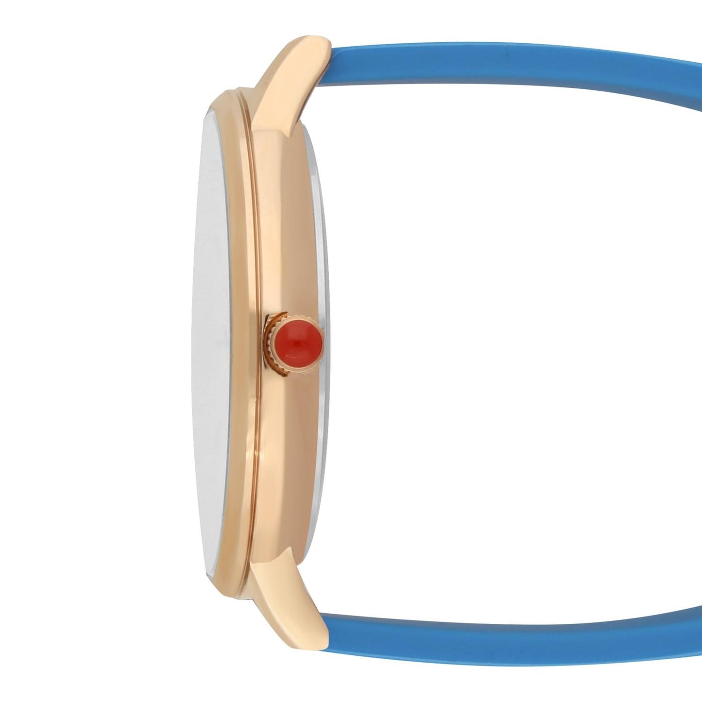 Reloj para dama color azul con caratula blanca e indicadores de colores OE2408