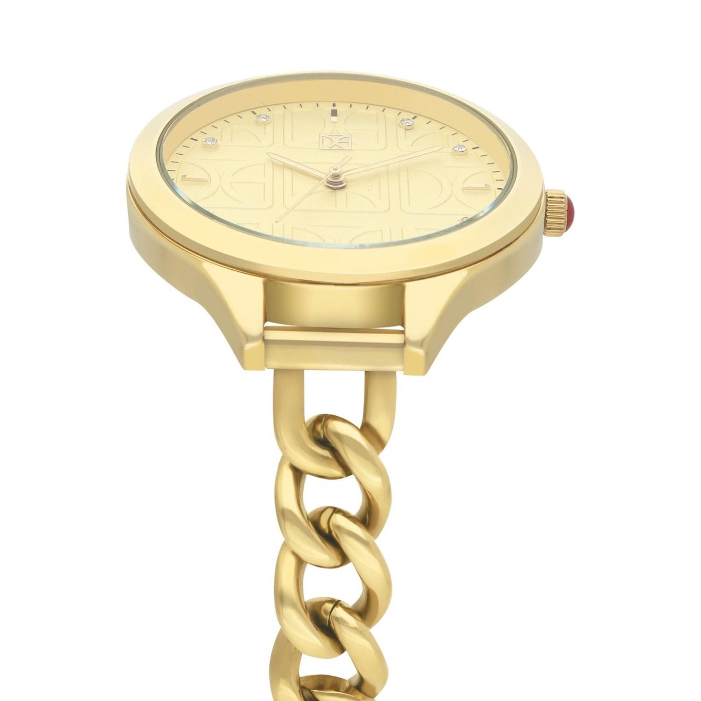 Reloj Para Dama con Pedrería en Indicadores y Correa de Metal Color Plateado OE2429