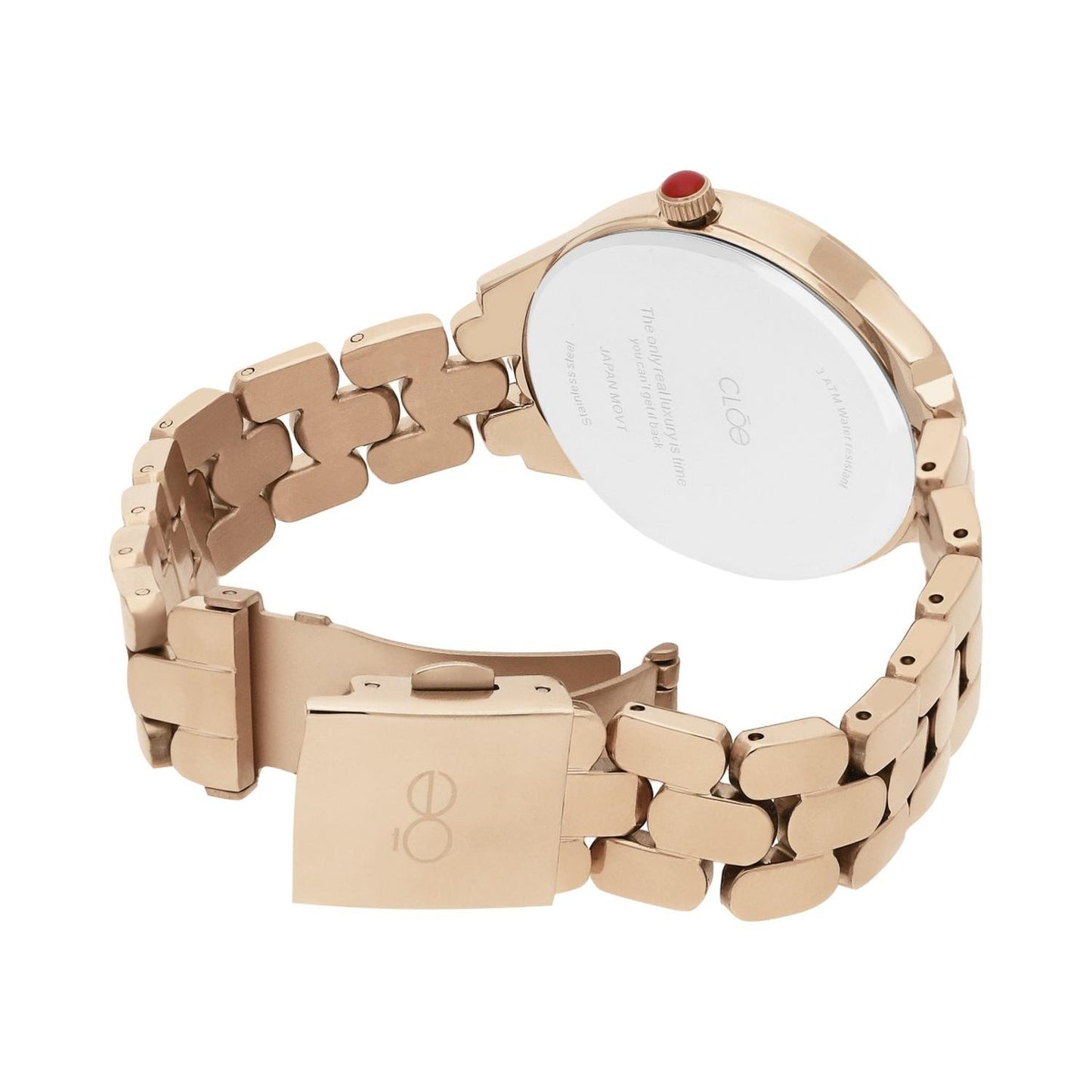 Reloj Analogo para Dama con Cristal Facetado, de Acero Inoxidable Color Plateado OE2439