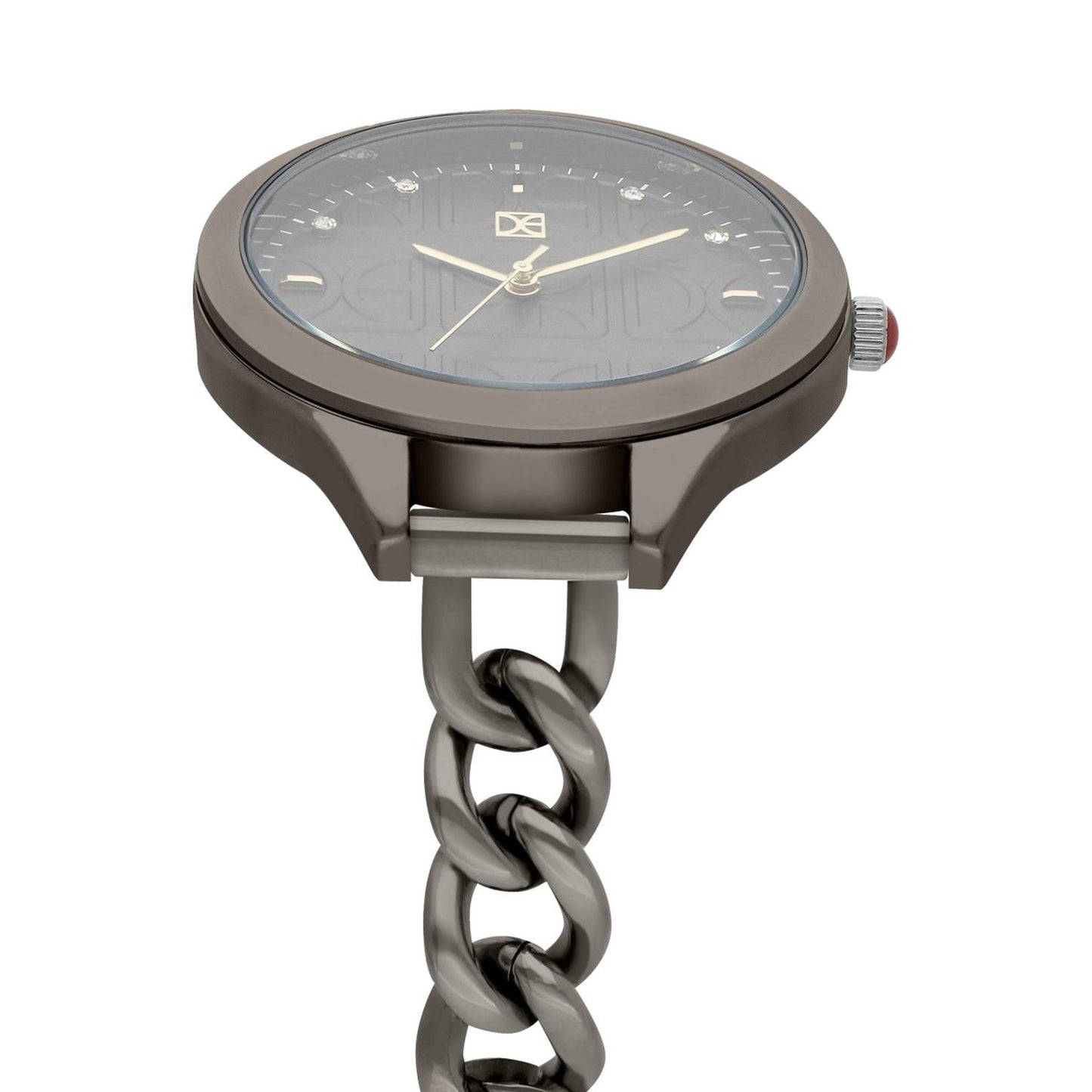 Reloj Para Dama con Pedrería en Indicadores y Correa de Metal Color Plateado OE2429