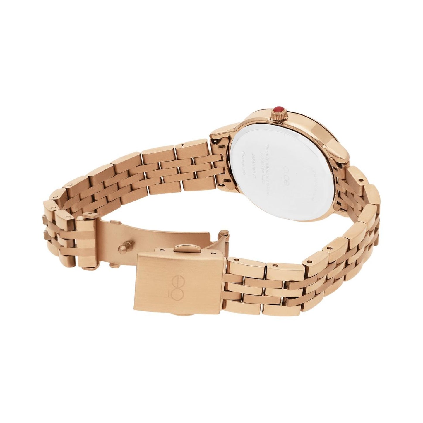 Reloj Analogo para Dama con Pedreria en Indicadores, Fondo Rosa y Extensible Color Plateado OE2440