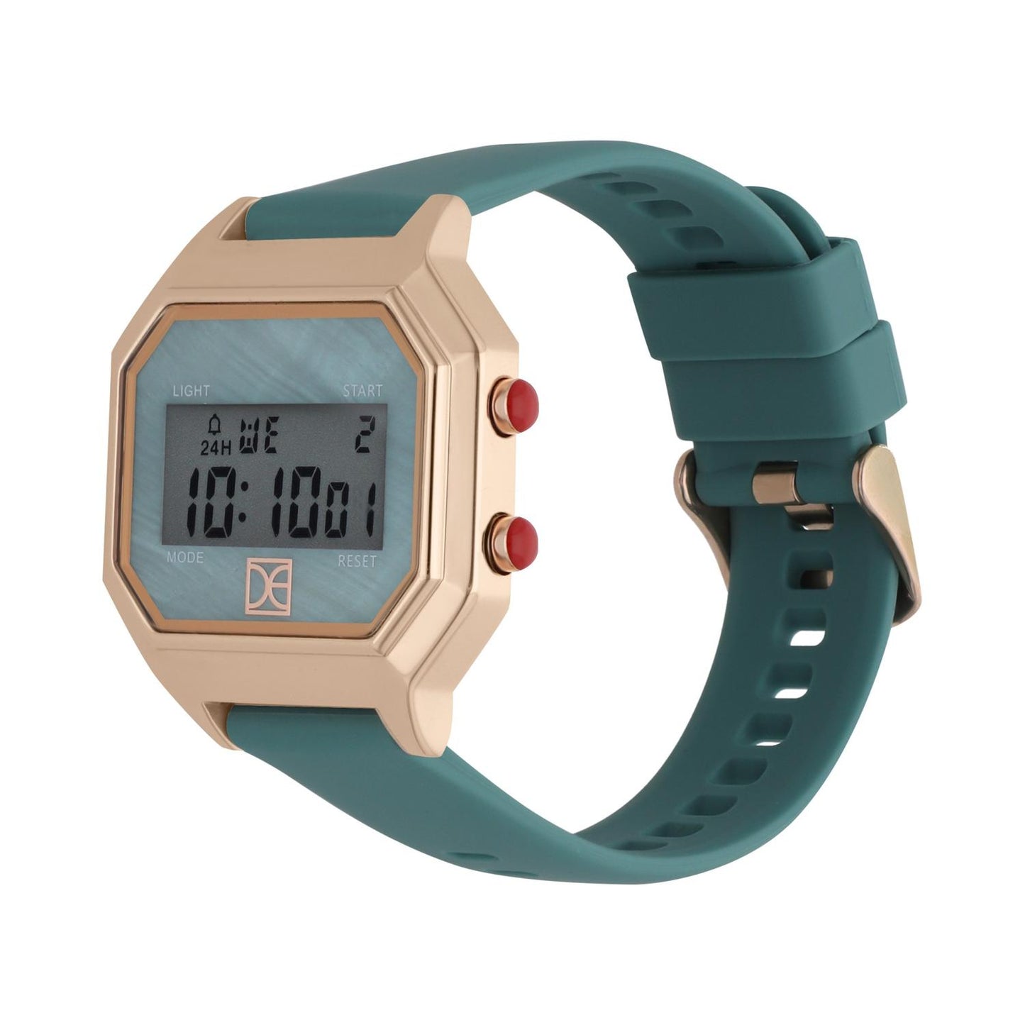 Reloj Cloe digital para dama color azul con madre perla OE2404