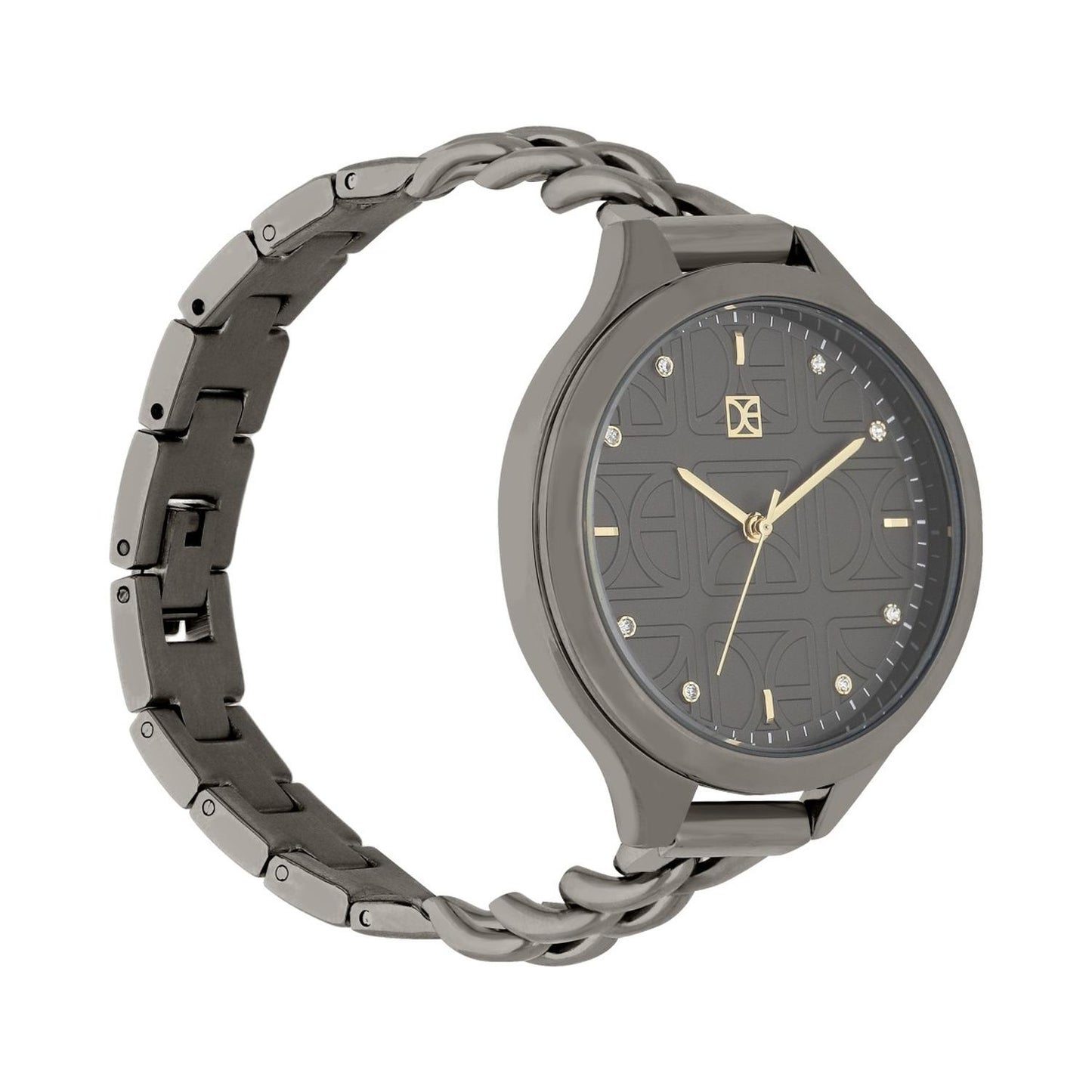 Reloj Para Dama con Pedrería en Indicadores y Correa de Metal Color Plateado OE2429