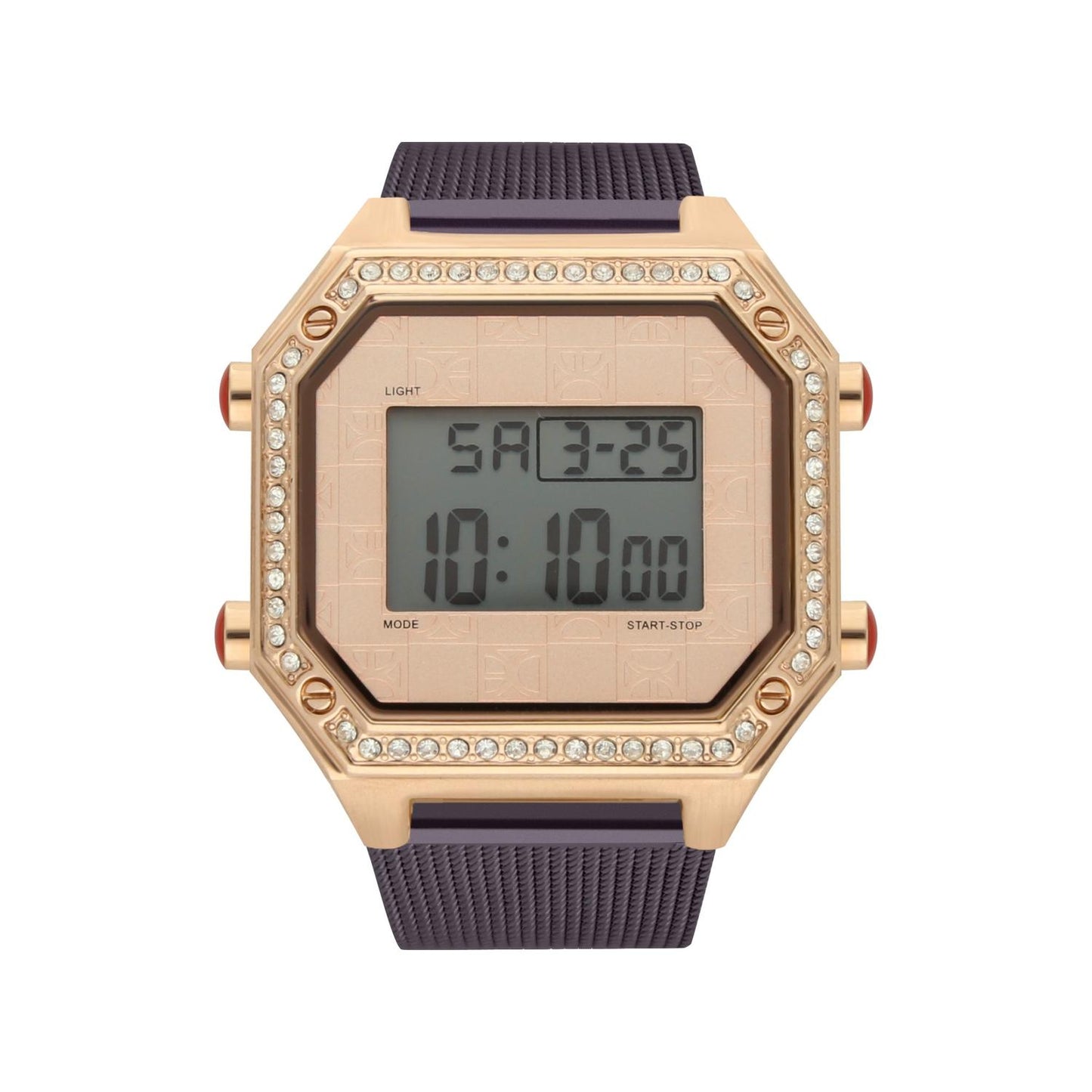 Reloj Digital Con Extensible De Mesh Pedrería En Bisel OE2335