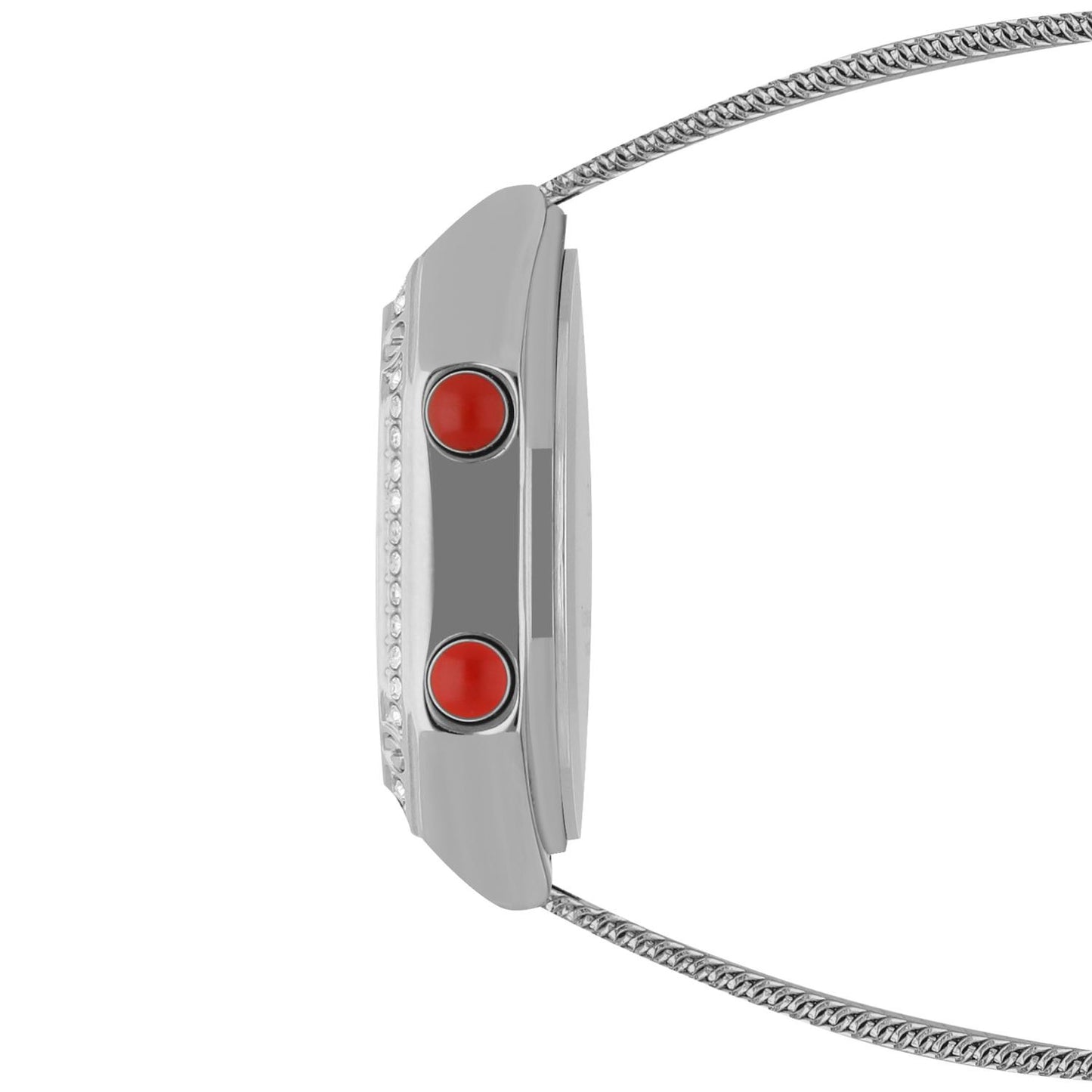 Reloj Digital Con Extensible De Mesh Pedrería En Bisel OE2335