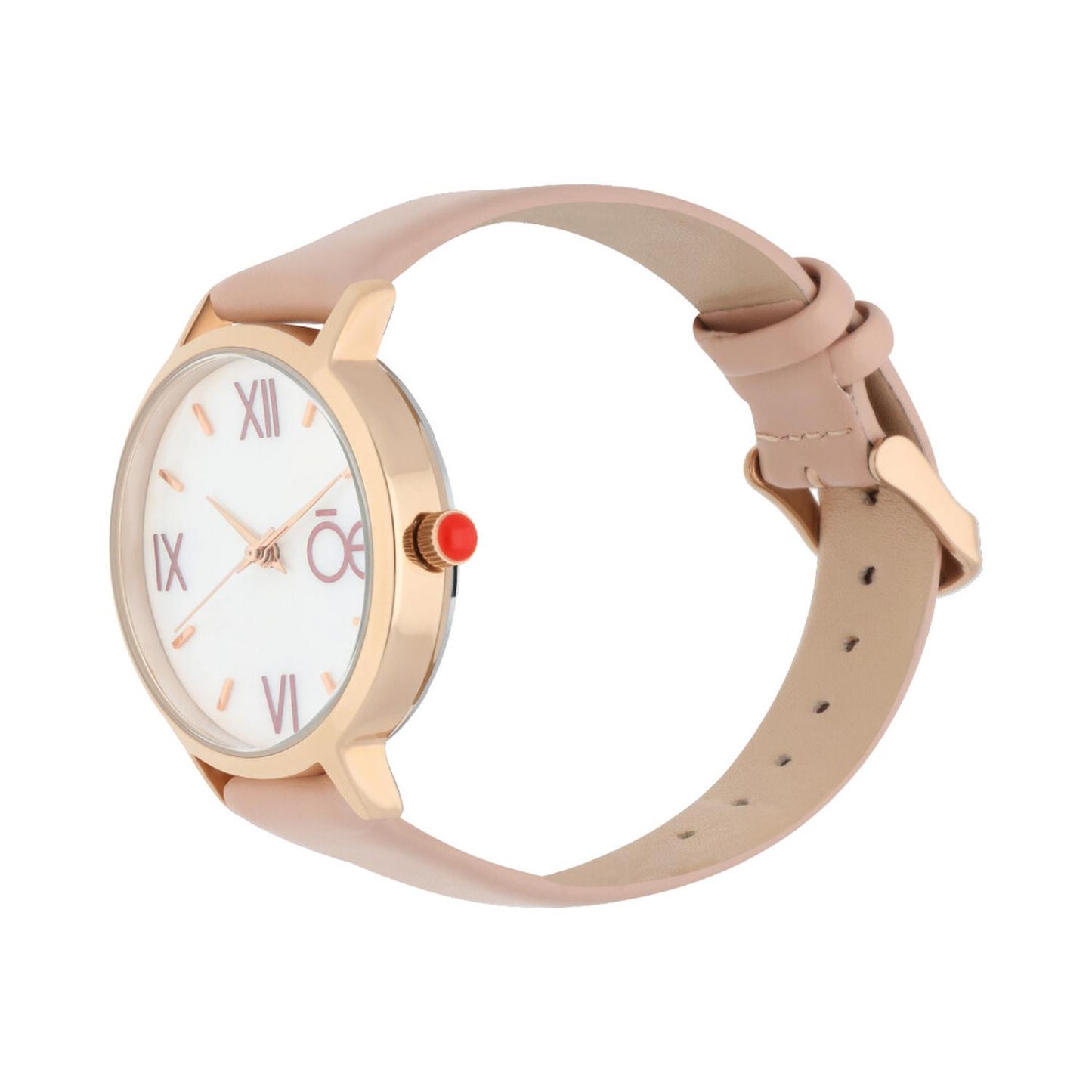 Reloj Análogo Cloe Mujer Moira OE2211-pk Piel Genuina