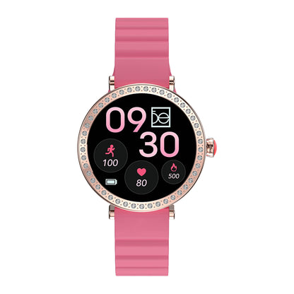 Smartwatch Cloe D1 para Dama con Correa de Silicón, Pedrería en Bisel y Pantalla AMOLED OE2563