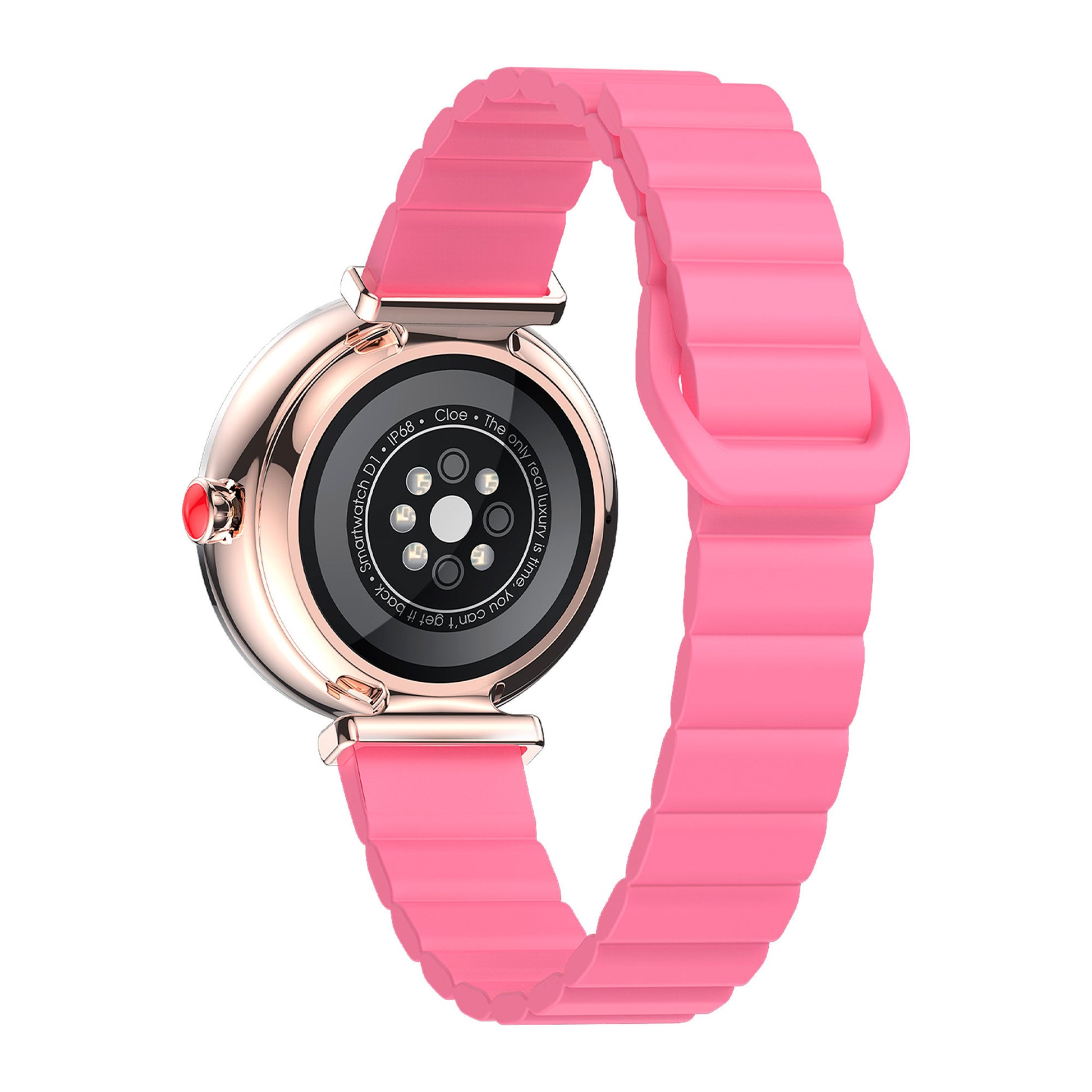 Smartwatch para Dama con Correa de Silicon con Pedrería en Bisel