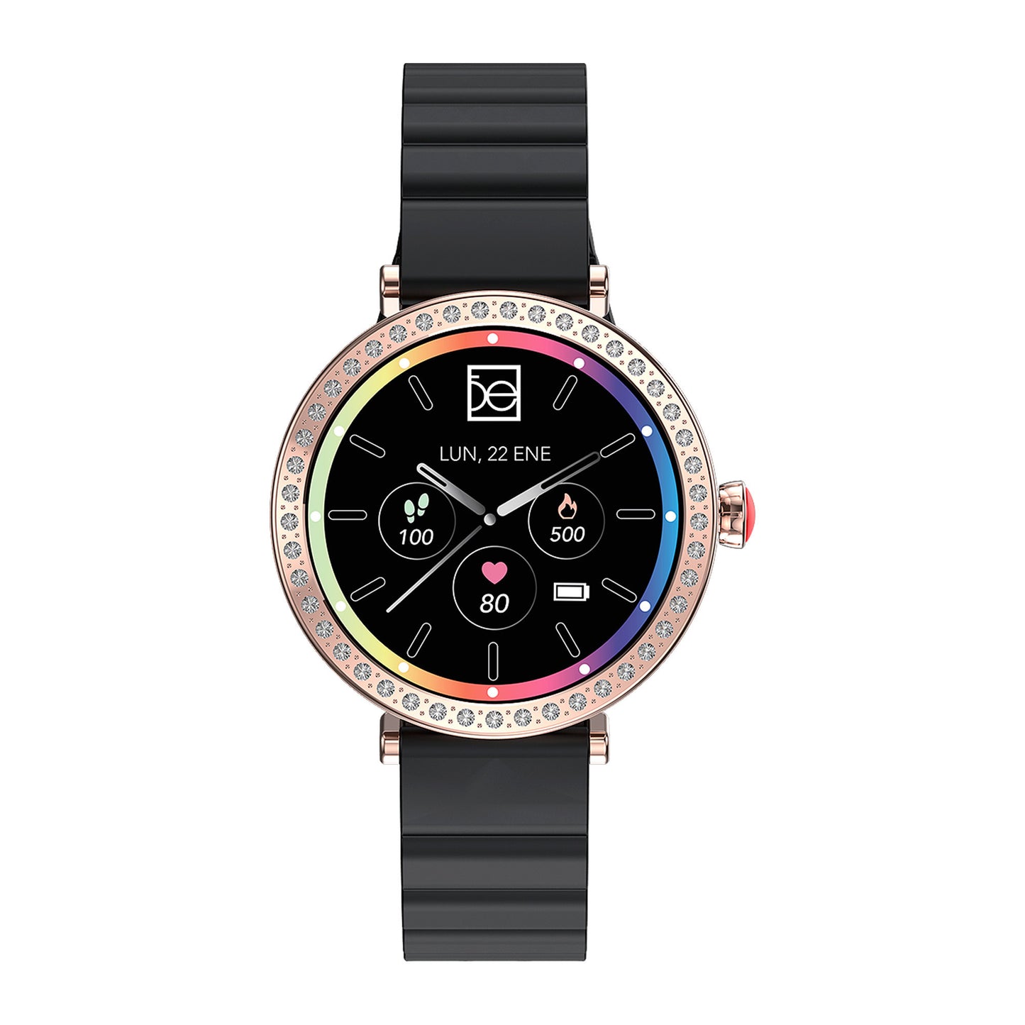 Smartwatch Cloe D1 para Dama con Correa de Silicón, Pedrería en Bisel y Pantalla AMOLED OE2563