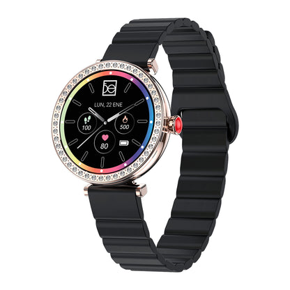 Smartwatch Cloe D1 para Dama con Correa de Silicón, Pedrería en Bisel y Pantalla AMOLED OE2563