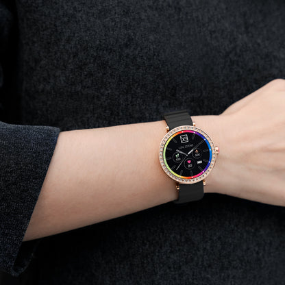 Smartwatch Cloe D1 para Dama con Correa de Silicón, Pedrería en Bisel y Pantalla AMOLED OE2563