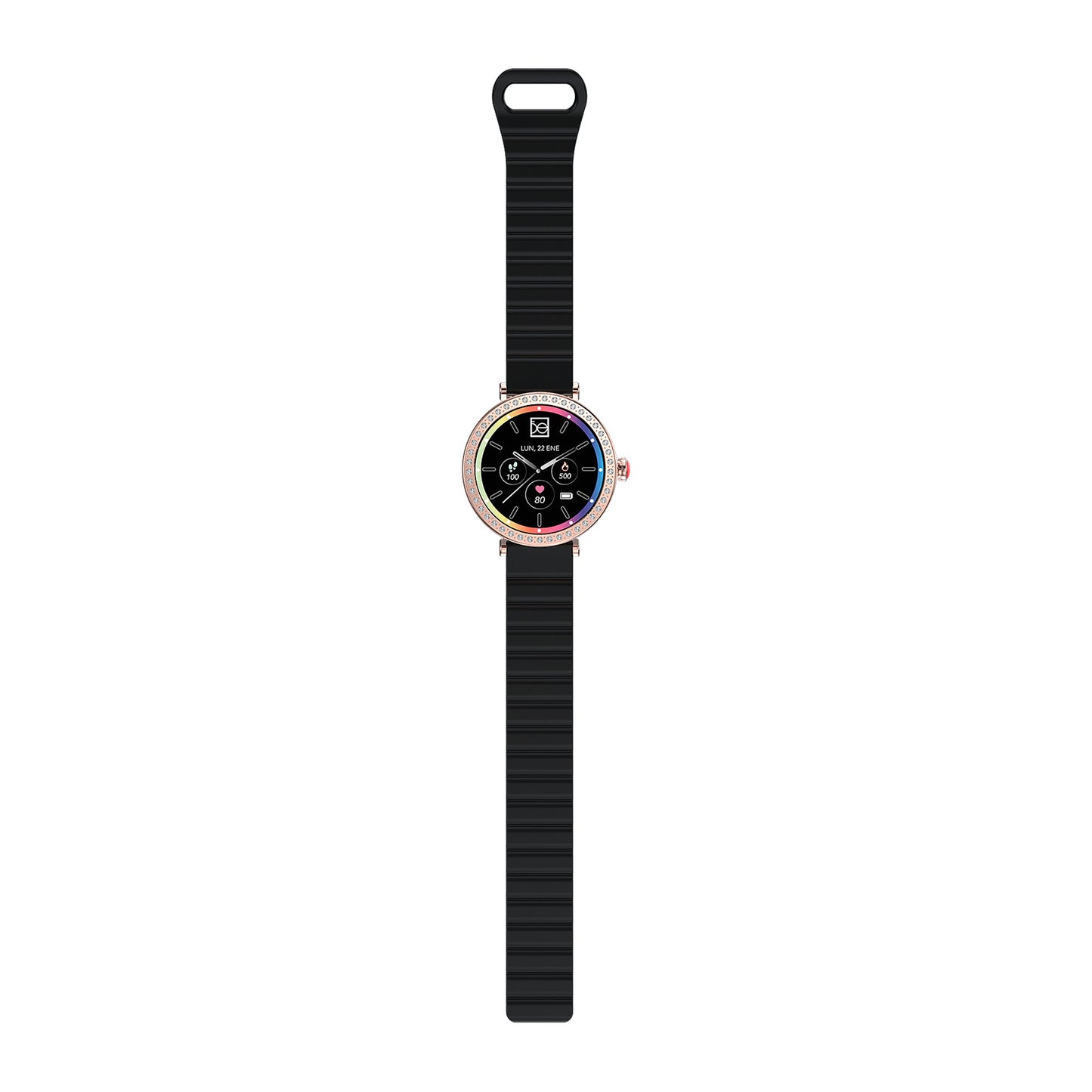 Smartwatch Cloe D1 para Dama con Correa de Silicón, Pedrería en Bisel y Pantalla AMOLED OE2563