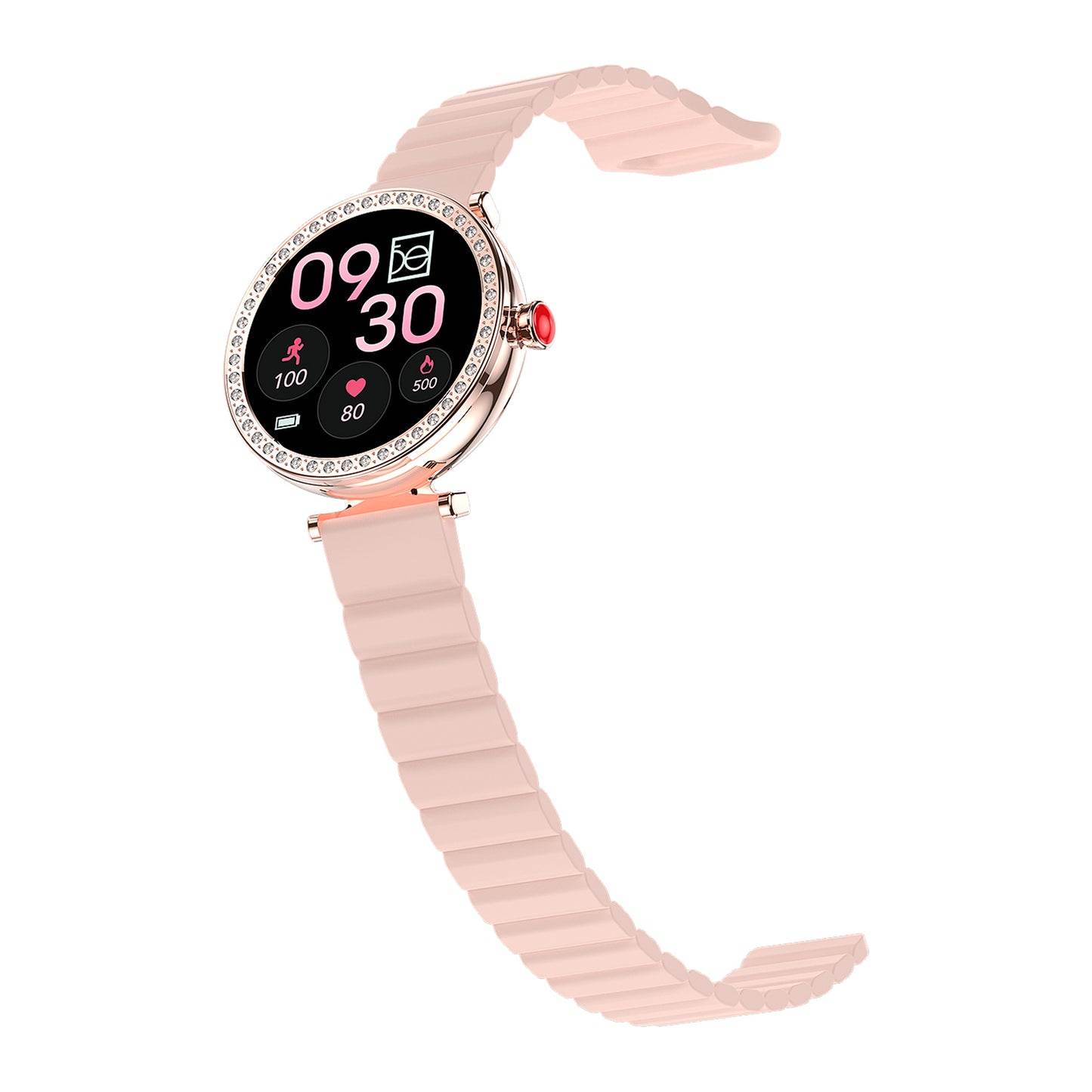 Smartwatch Cloe D1 para Dama con Correa de Silicón, Pedrería en Bisel y Pantalla AMOLED OE2563