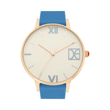 Cargar imagen en el visor de la galería, Reloj para dama color azul con caratula blanca  e indicadores de colores OE2408
