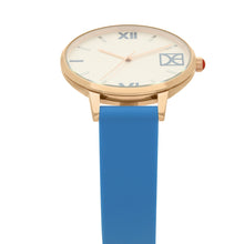 Cargar imagen en el visor de la galería, Reloj para dama color azul con caratula blanca  e indicadores de colores OE2408
