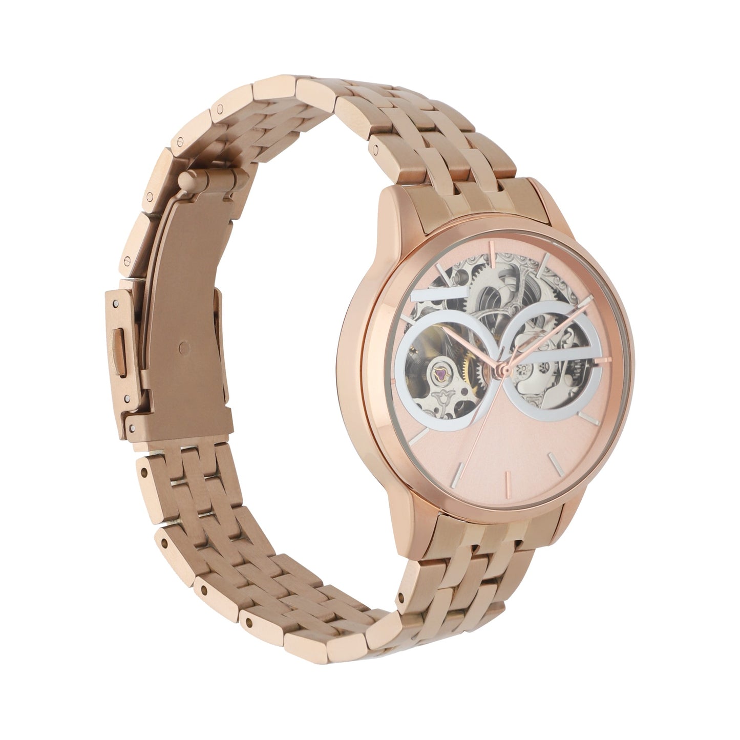 Reloj automático Cloe oro rosa de acero inoxidable para dama OE2416-RG