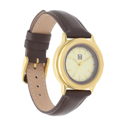 Reloj Cloe Análogo para Dama con Bisel Interno y Correa de Tactopiel OE2530