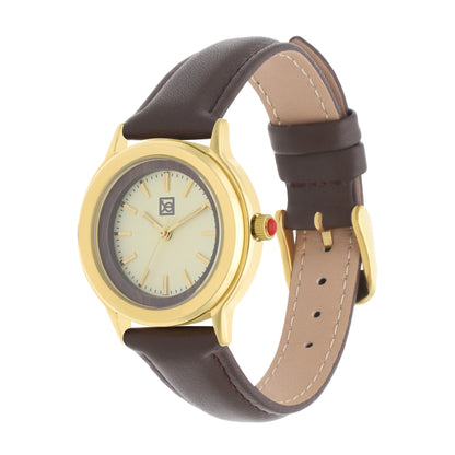 Reloj Cloe Análogo para Dama con Bisel Interno y Correa de Tactopiel OE2530