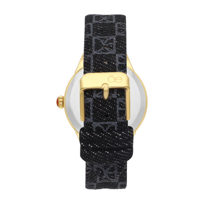 Reloj Cloe Análogo para Dama con Trama OE y Correa de Denim OE2531