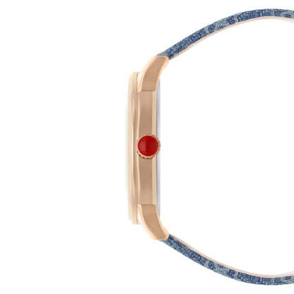 Reloj Cloe Análogo para Dama con Trama OE y Correa de Denim OE2531