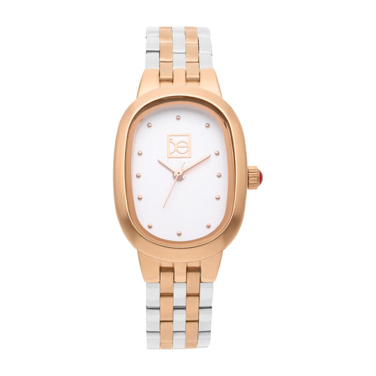 Reloj Cloe Análogo para Dama con Caja Ovalada y Extensible de Acero Inoxidable OE2532