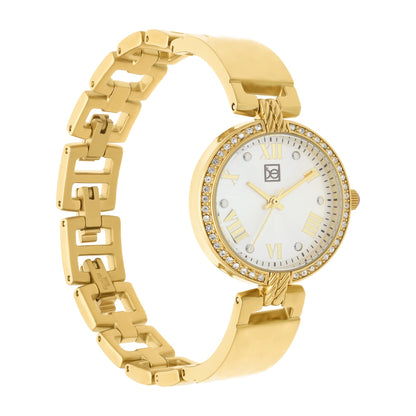 Reloj Cloe Análogo para Dama con Pedrería en Bisel y Extensible de Acero Inoxidable OE2533