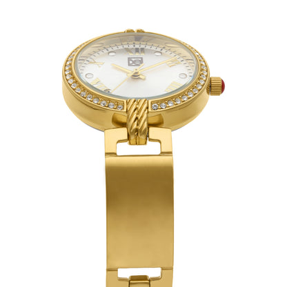 Reloj Cloe Análogo para Dama con Pedrería en Bisel y Extensible de Acero Inoxidable OE2533