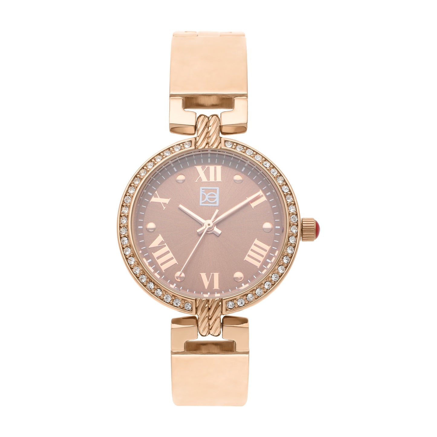 Reloj Cloe Análogo para Dama con Pedrería en Bisel y Extensible de Acero Inoxidable OE2533