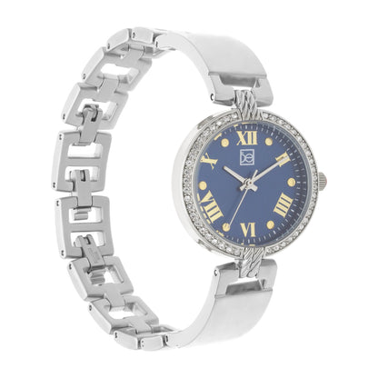 Reloj Cloe Análogo para Dama con Pedrería en Bisel y Extensible de Acero Inoxidable OE2533