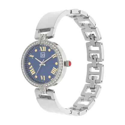 Reloj Cloe Análogo para Dama con Pedrería en Bisel y Extensible de Acero Inoxidable OE2533