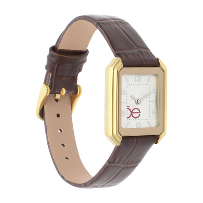Reloj Cloe Análogo para Dama con Caja Rectangular y Correa de Tactopiel OE2535