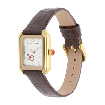 Reloj Cloe Análogo para Dama con Caja Rectangular y Correa de Tactopiel OE2535