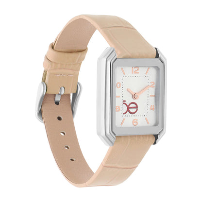 Reloj Cloe Análogo para Dama con Caja Rectangular y Correa de Tactopiel OE2535