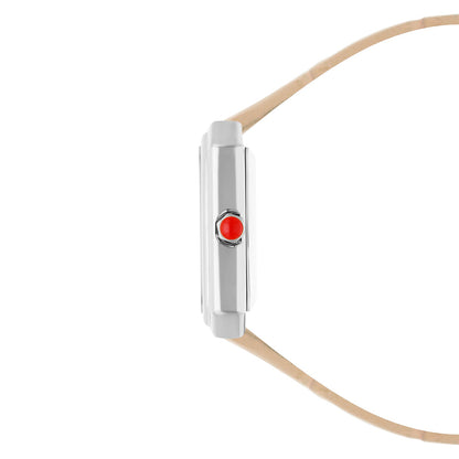 Reloj Cloe Análogo para Dama con Caja Rectangular y Correa de Tactopiel OE2535