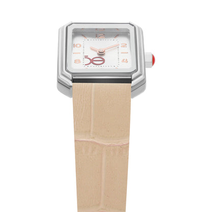 Reloj Cloe Análogo para Dama con Caja Rectangular y Correa de Tactopiel OE2535