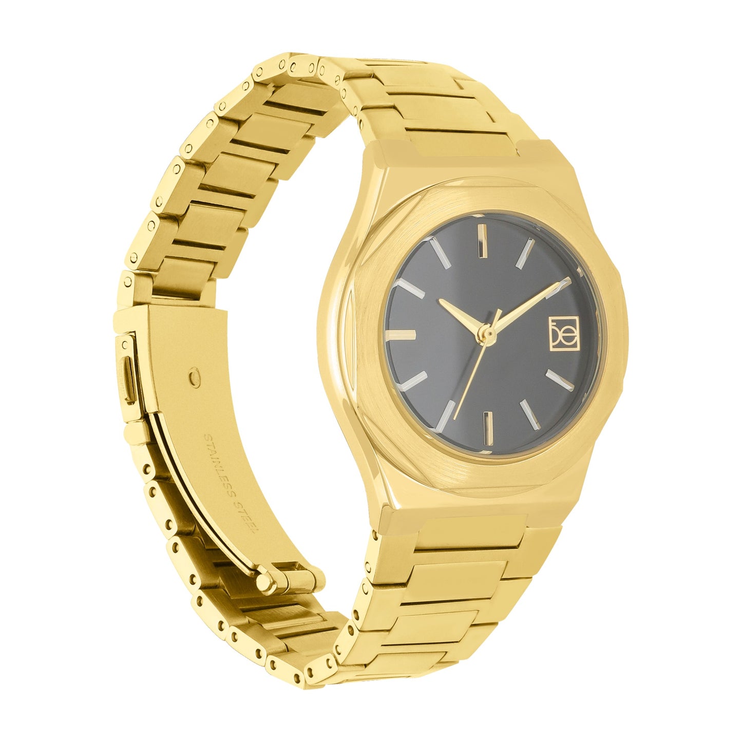Reloj Cloe Análogo para Dama con Bisel Hexagonal y Extensible de Acero Inoxidable OE2536
