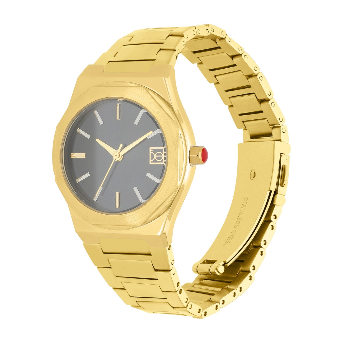 Reloj Cloe Análogo para Dama con Bisel Hexagonal y Extensible de Acero Inoxidable OE2536