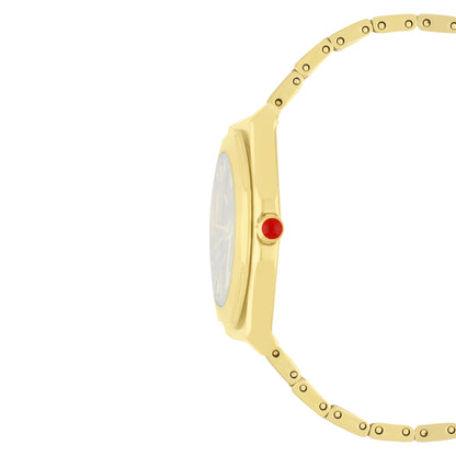 Reloj Cloe Análogo para Dama con Bisel Hexagonal y Extensible de Acero Inoxidable OE2536