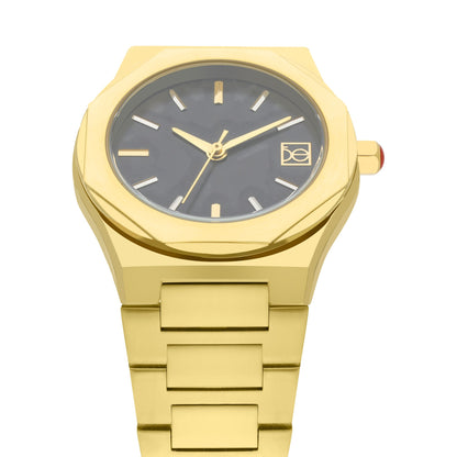 Reloj Cloe Análogo para Dama con Bisel Hexagonal y Extensible de Acero Inoxidable OE2536