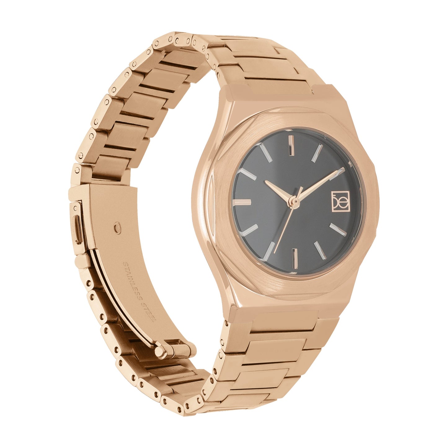 Reloj Cloe Análogo para Dama con Bisel Hexagonal y Extensible de Acero Inoxidable OE2536