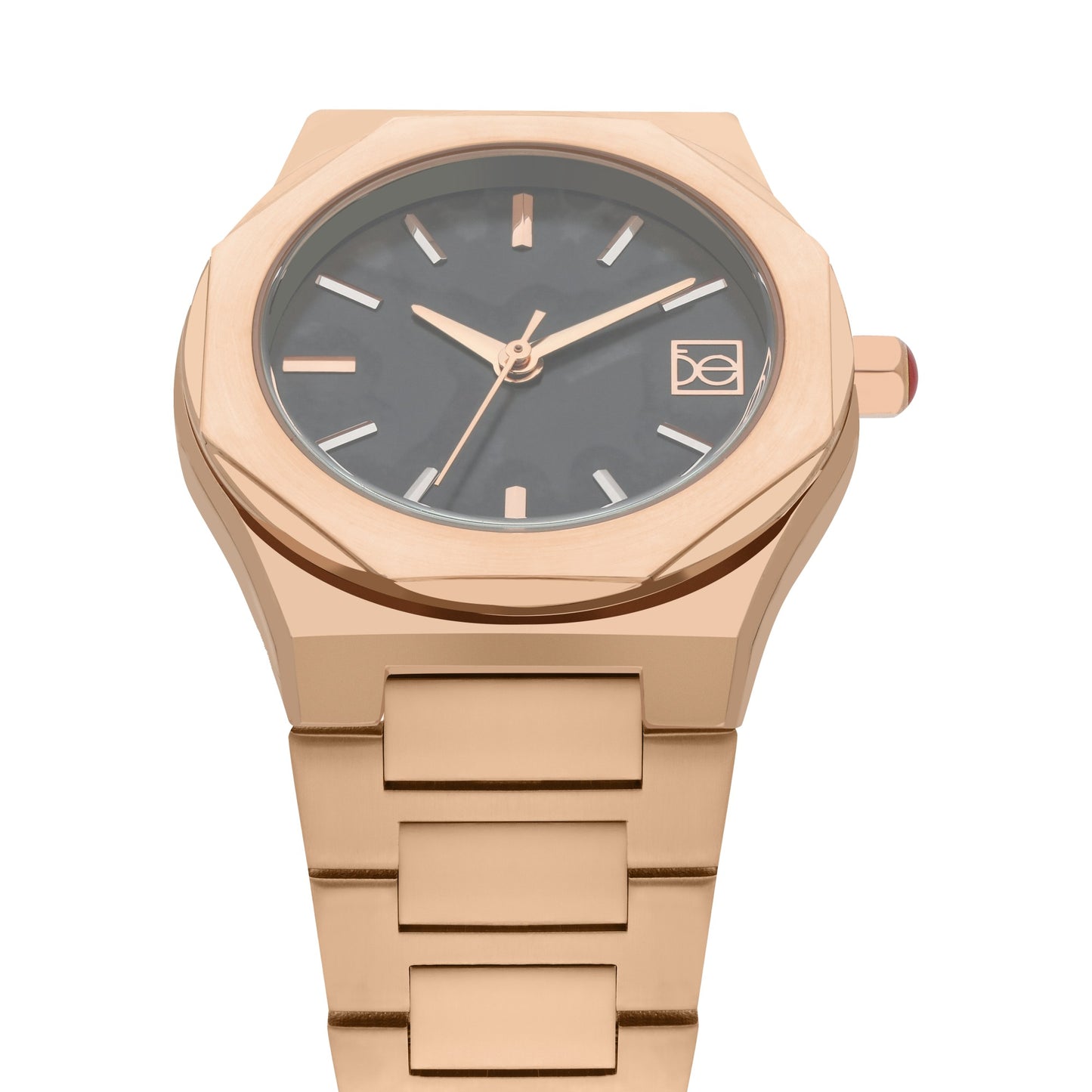 Reloj Cloe Análogo para Dama con Bisel Hexagonal y Extensible de Acero Inoxidable OE2536