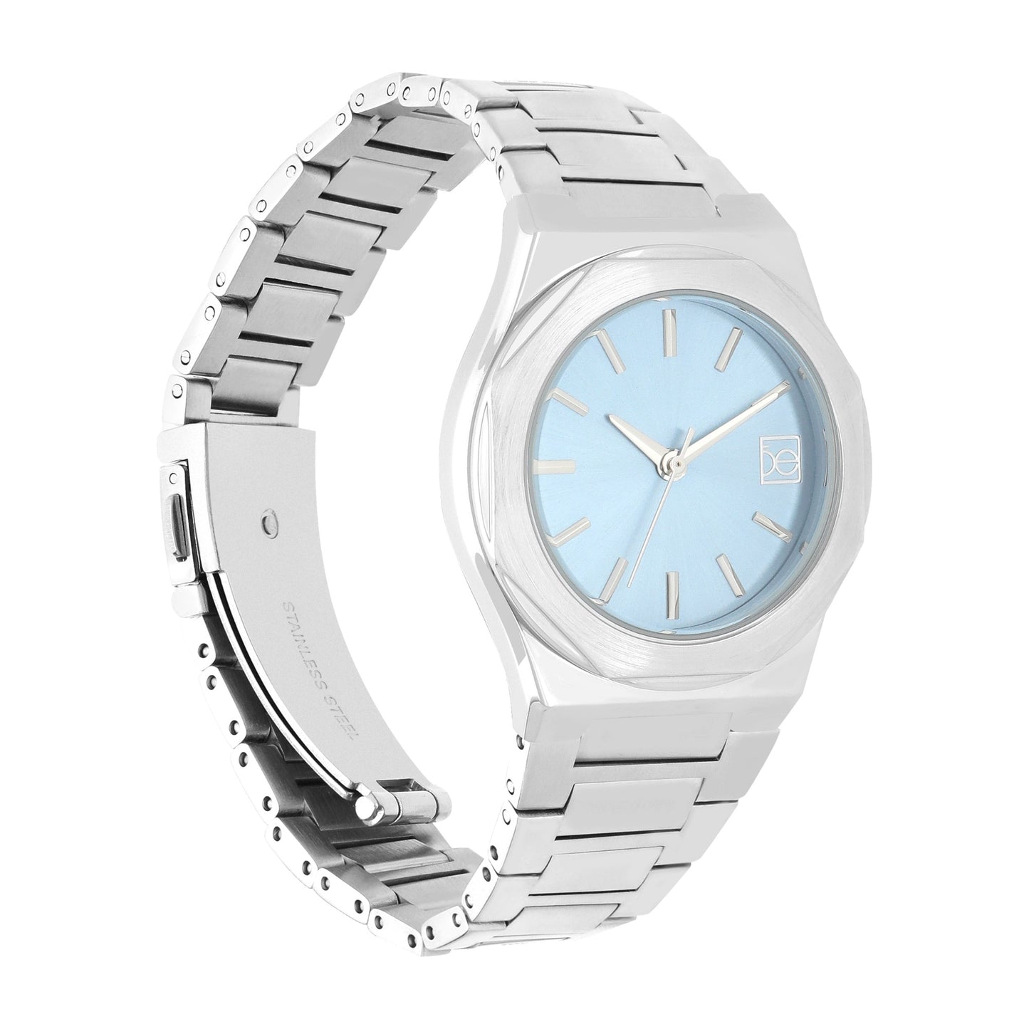 Reloj Cloe Análogo para Dama con Bisel Hexagonal y Extensible de Acero Inoxidable OE2536