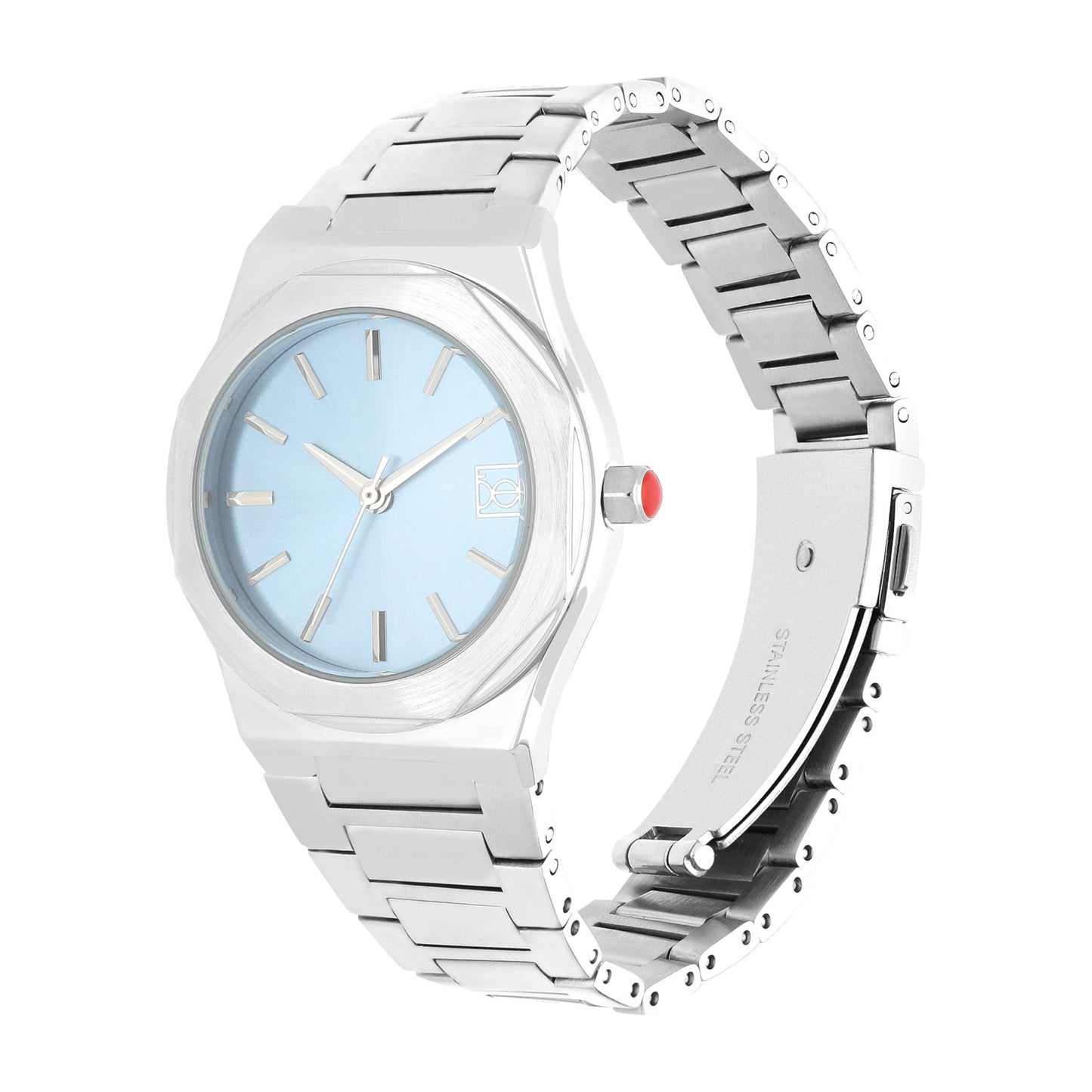 Reloj Cloe Análogo para Dama con Bisel Hexagonal y Extensible de Acero Inoxidable OE2536