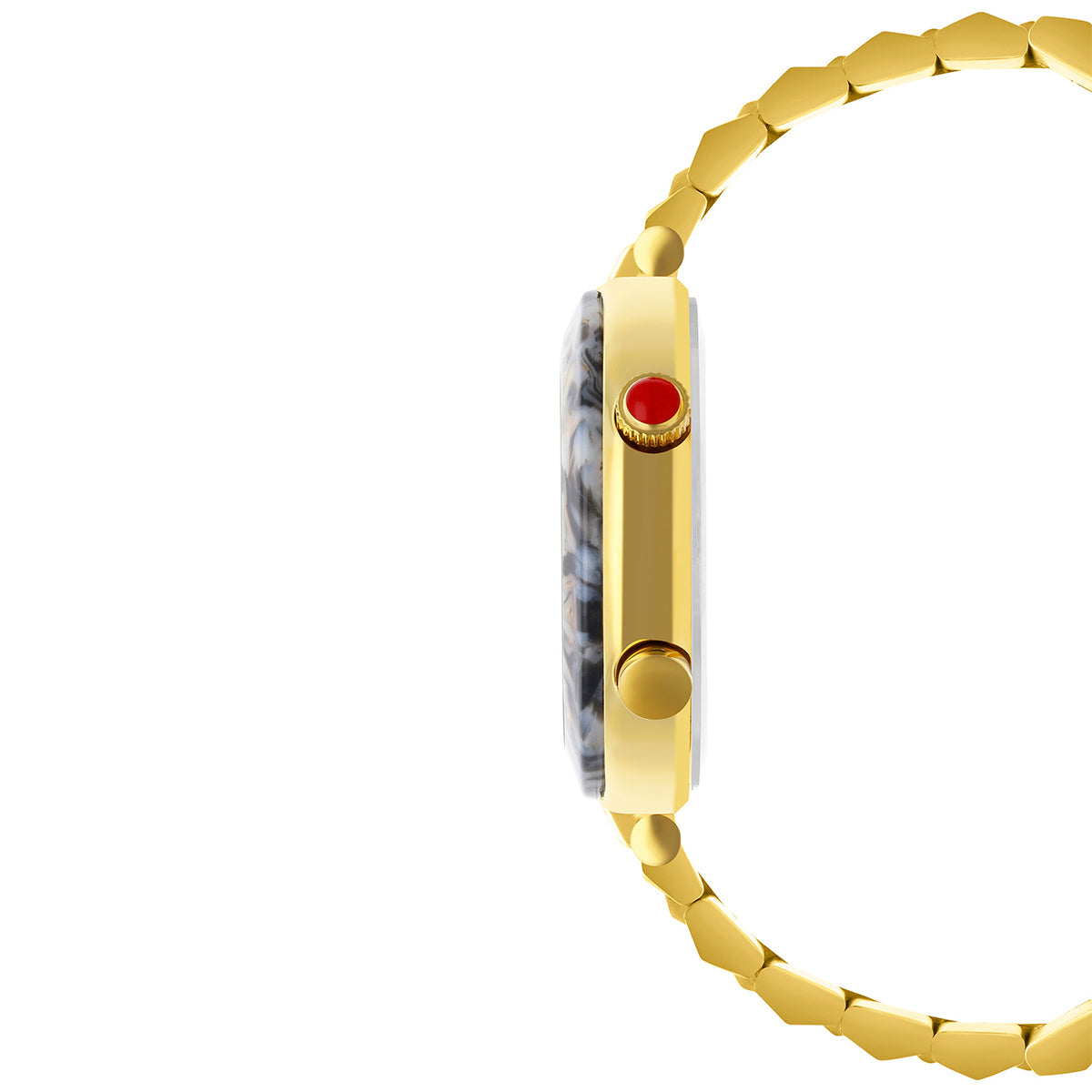 Reloj Cloe Digital para Dama con Bisel Tipo Mármol y Extensible de Acero Inoxidable OE2537