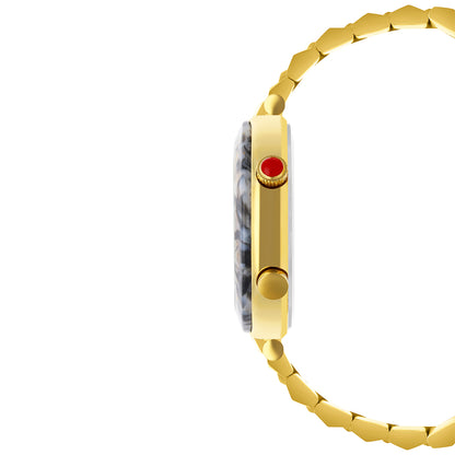 Reloj Cloe Digital para Dama con Bisel Tipo Mármol y Extensible de Acero Inoxidable OE2537