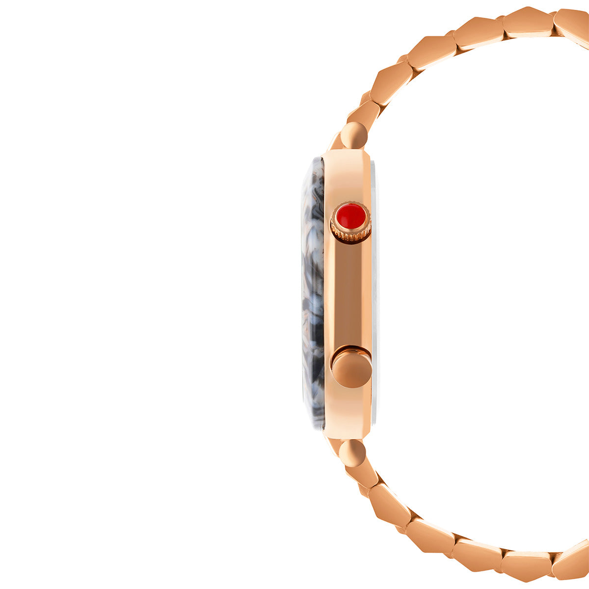 Reloj Cloe Digital para Dama con Bisel Tipo Mármol y Extensible de Acero Inoxidable OE2537